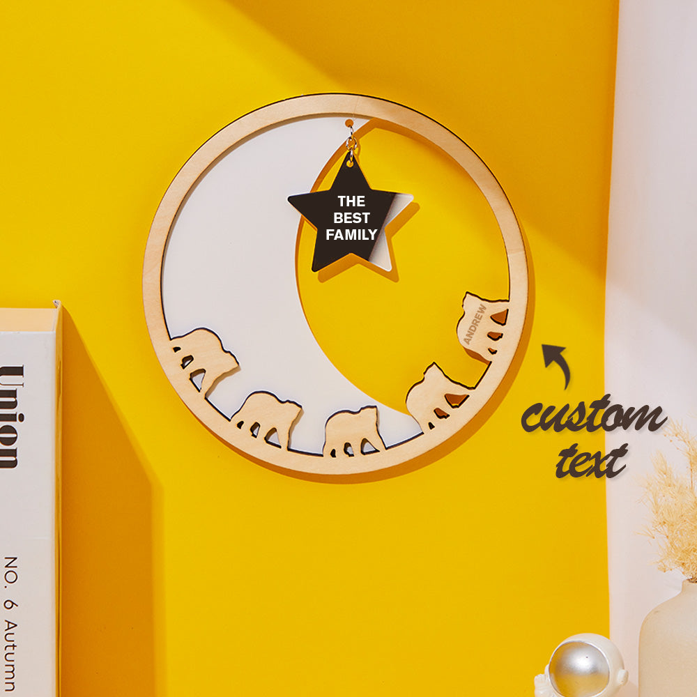 Custom Engraved Family Plaque Moon and Star Wall Plaque Creative Gift