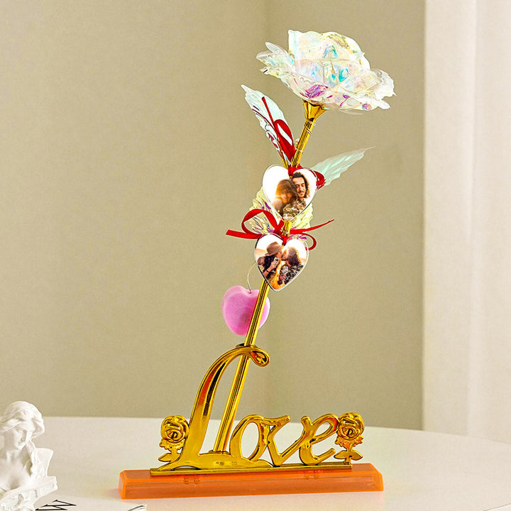Custom Photo Rose Flower Artifical Galaxy Rose Creative Gift for Women