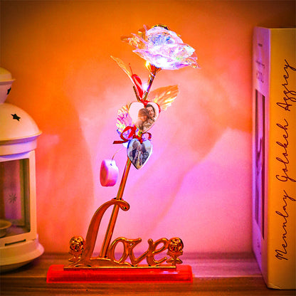 Custom Photo Rose Flower Artifical Galaxy Rose Creative Gift for Women