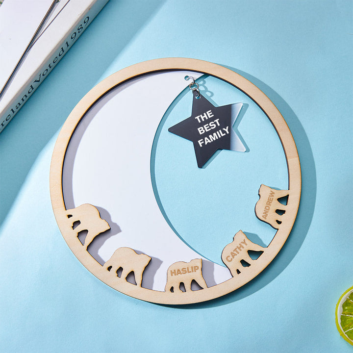 Custom Engraved Family Plaque Moon and Star Wall Plaque Creative Gift