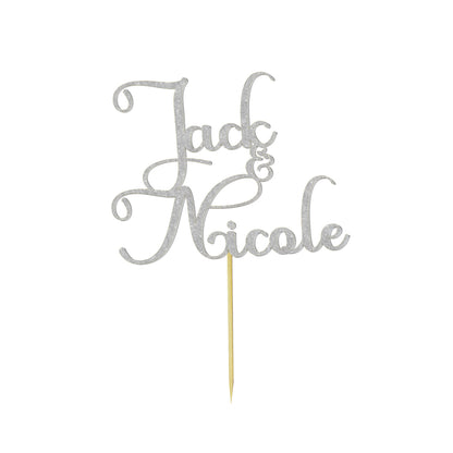 Personalized Text Wedding Cake Birthday Cake Topper - Custom Name Decoration