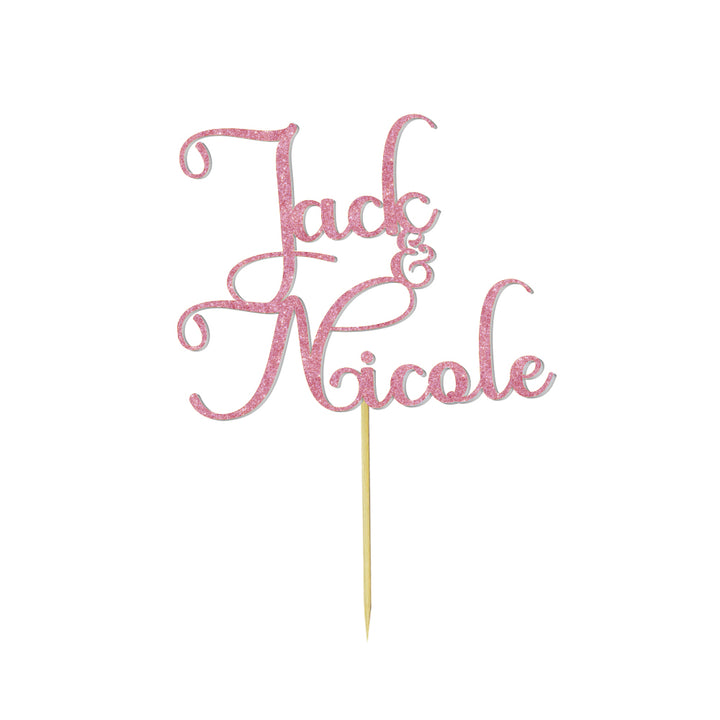 Personalized Text Wedding Cake Birthday Cake Topper - Custom Name Decoration