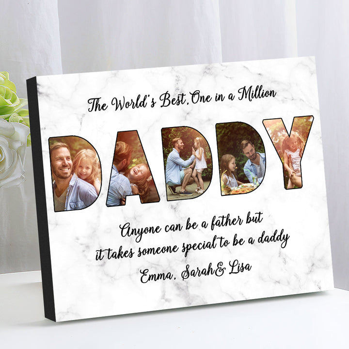 Custom Daddy Photo Frame Personalized Letter Photo Collage Frame Gift for Dad