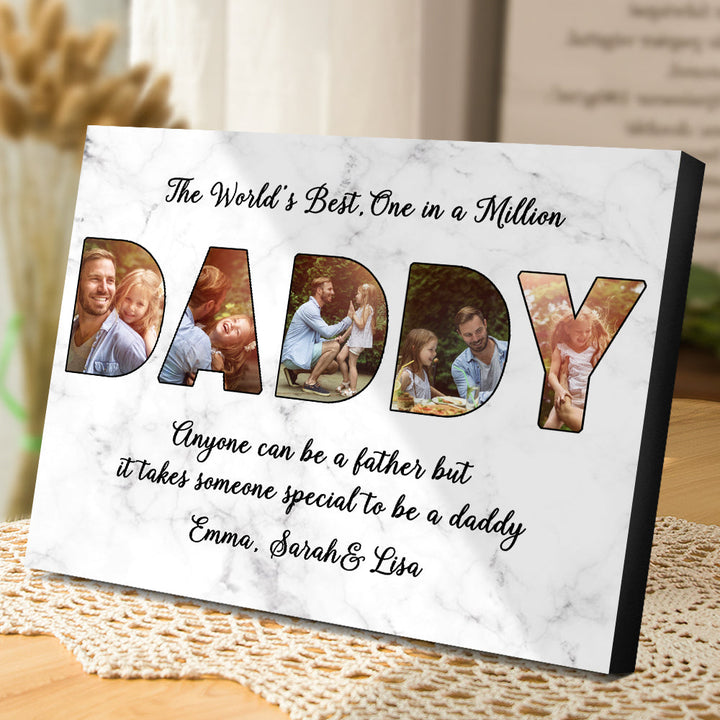 Custom Daddy Photo Frame Personalized Letter Photo Collage Frame Gift for Dad