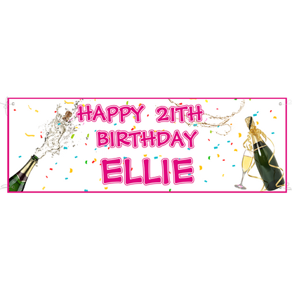 Custom Name Birthday Banner Party Backdrop Decorations