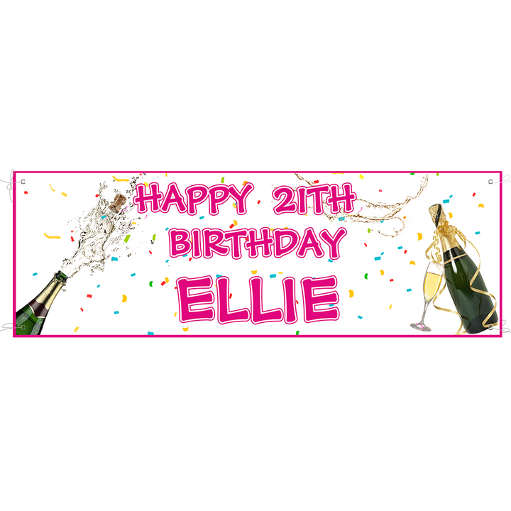 Custom Name Birthday Banner Party Backdrop Decorations