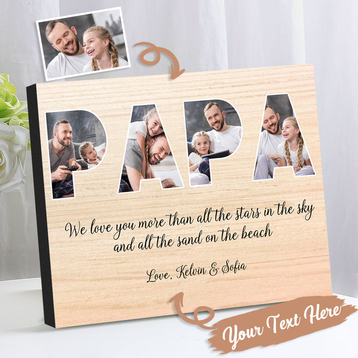 Custom Daddy Photo Frame Personalized Letter Photo Collage Frame Gift for Dad