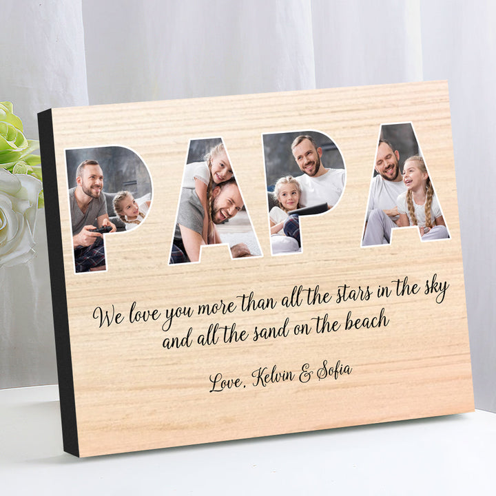 Custom Daddy Photo Frame Personalized Letter Photo Collage Frame Gift for Dad