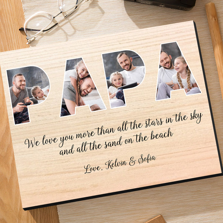 Custom Daddy Photo Frame Personalized Letter Photo Collage Frame Gift for Dad