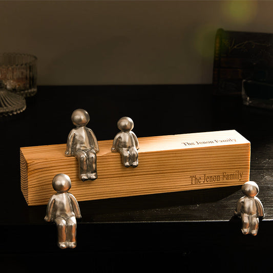 Custom Engraved Family Combination Resin Sculpture Figurines Anniversary Gift