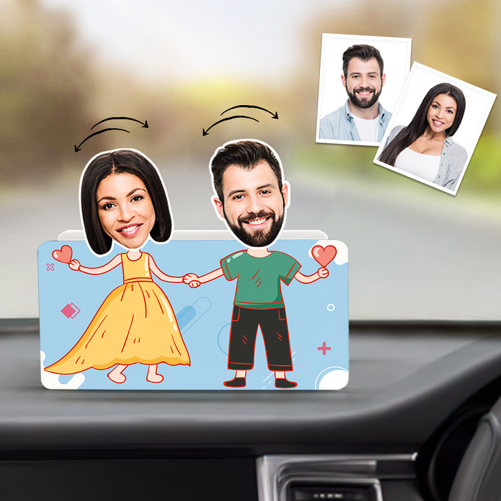 Custom Face Shaking Head Car Dashboard Decorations Personalized Couple Home Decor Ornaments Gift