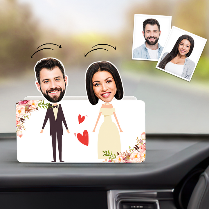 Custom Face Shaking Head Car Dashboard Decorations Personalized Couple Home Decor Ornaments Gift