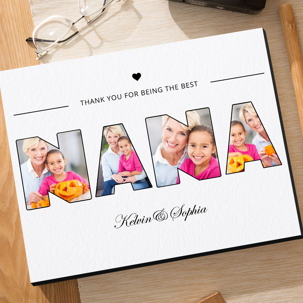 Custom Nana Photo Frame Personalised Letter Photo Collage Frame Gift for Grandma