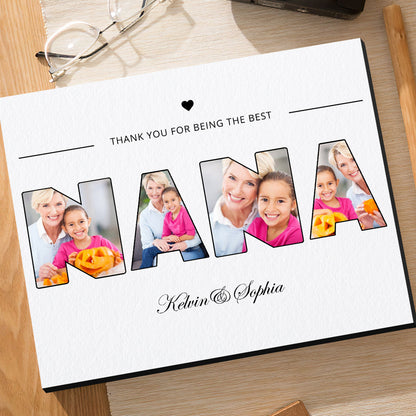 Custom Nana Photo Frame Personalised Letter Photo Collage Frame Gift for Grandma