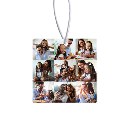 Photo Air Freshener Custom Collage Photo Rearview Mirror Ornament Gift for Friends