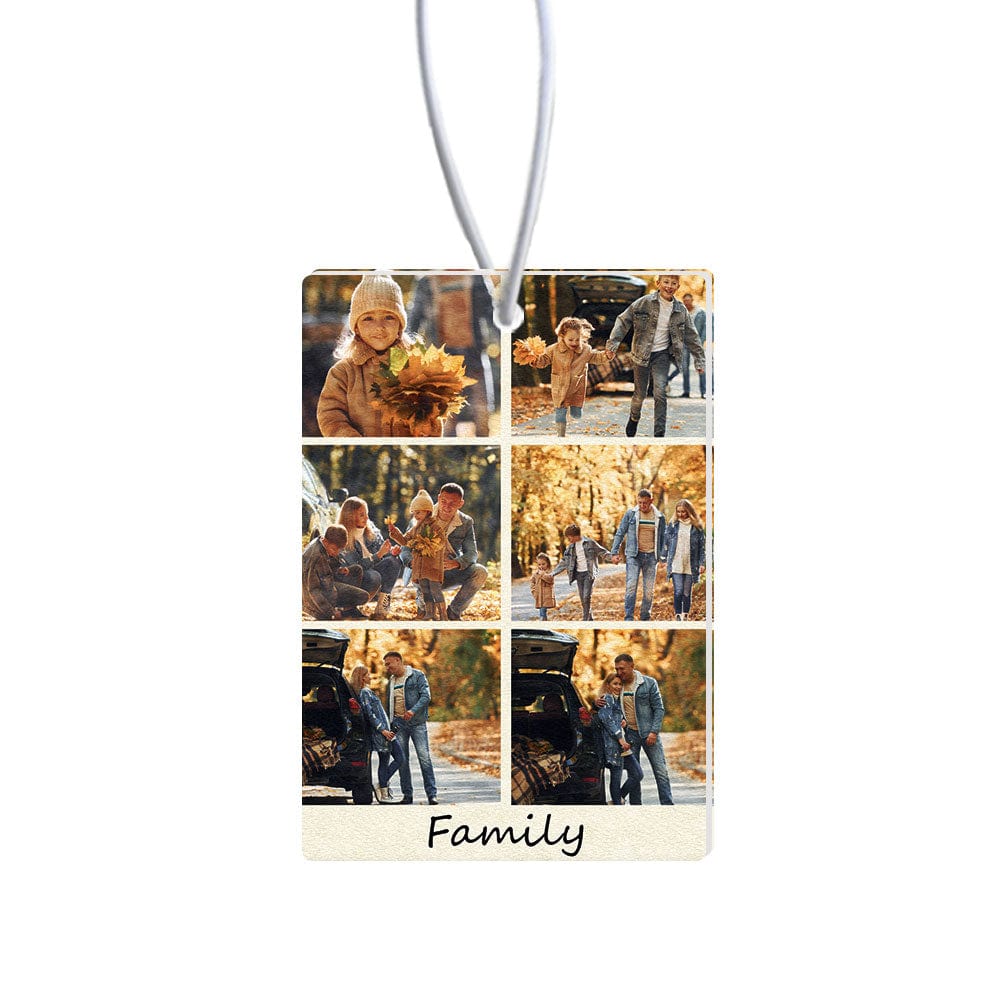 Custom Collage Photo Car Air Freshener Rearview Mirror Ornament Rectangle Air Freshener