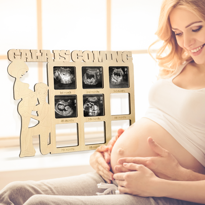 Personalized Pregnancy Photo Journal Plaque Custom Baby Due Date Calendar Sign Gift for Expecting Mom