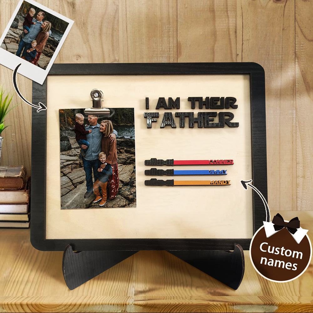 Personalized Lightsaber I Am Their Father Wooden Sign Gift for Dad