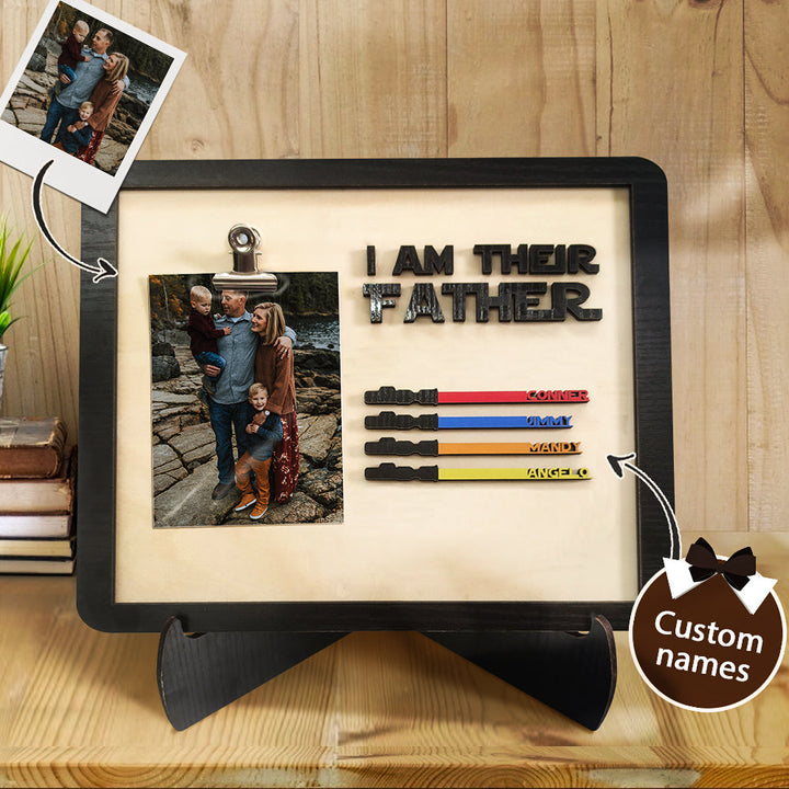 Personalized Lightsaber I Am Their Father Wooden Sign Gift for Dad