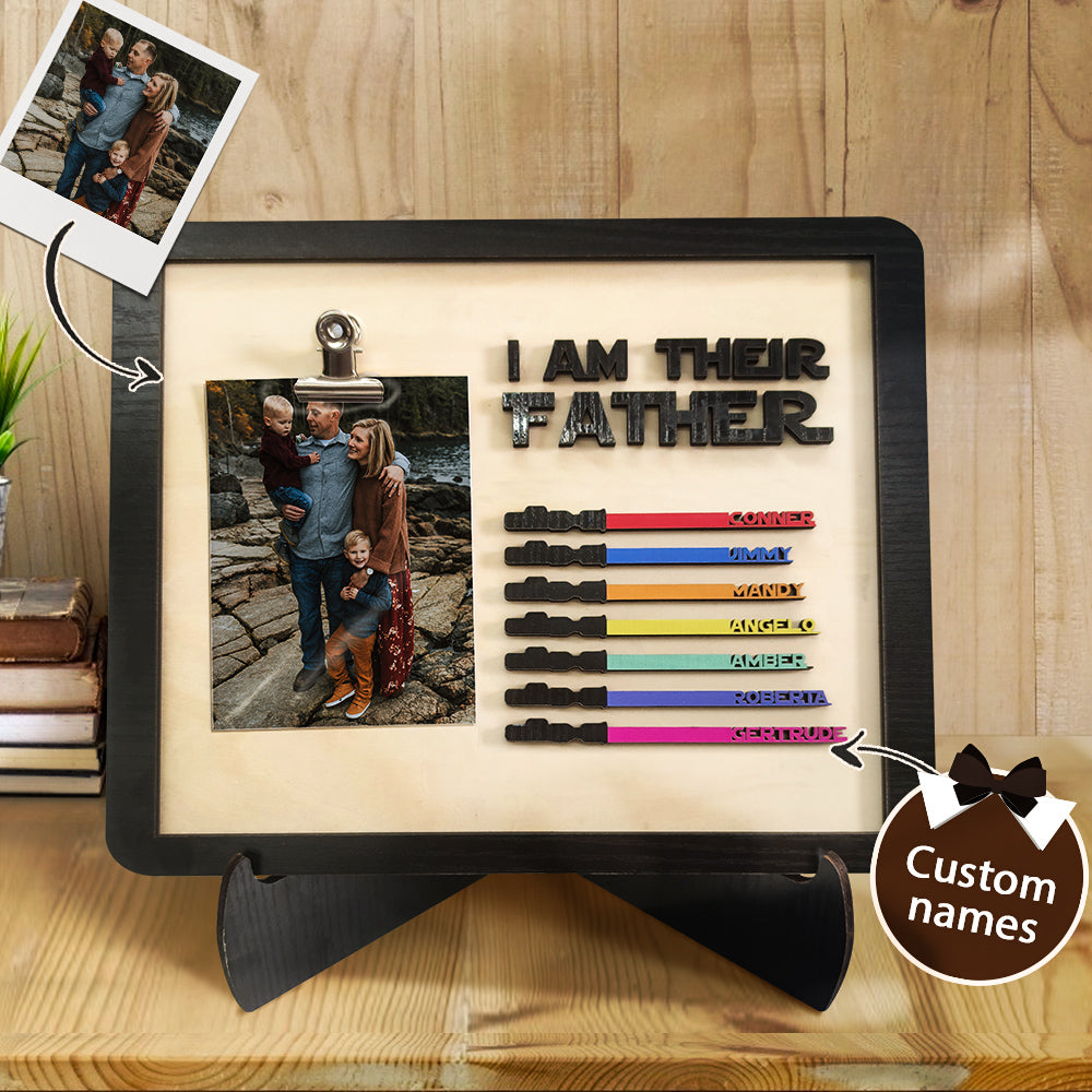 Personalized Lightsaber I Am Their Father Wooden Sign Gift for Dad