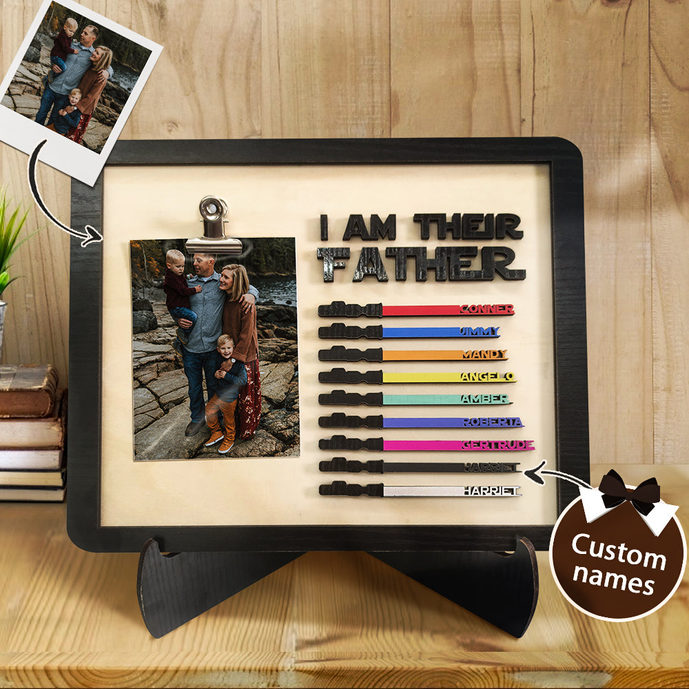 Personalized Lightsaber I Am Their Father Wooden Sign Gift for Dad