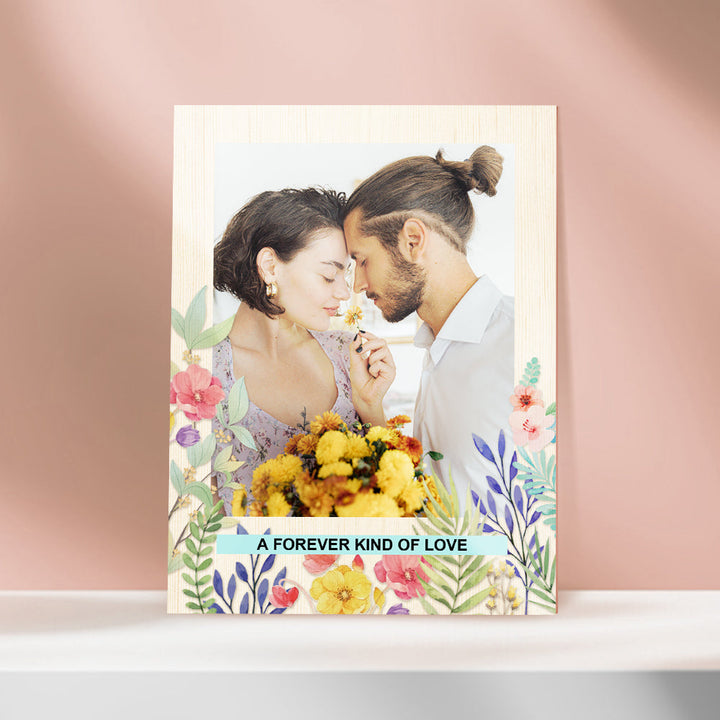 Personalised Floral acrylic Photo Block