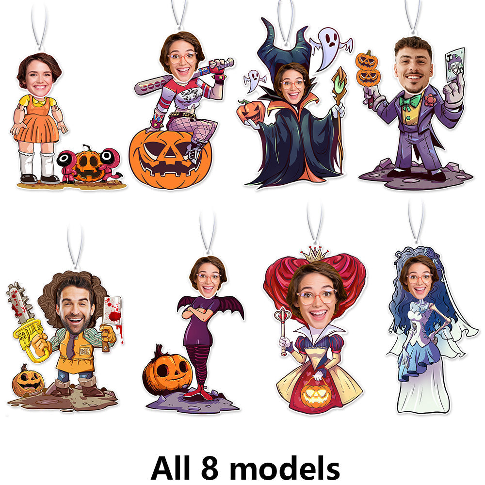 Custom Halloween Car Air Freshener Funny Rearview Mirror Ornament for Halloween Gift