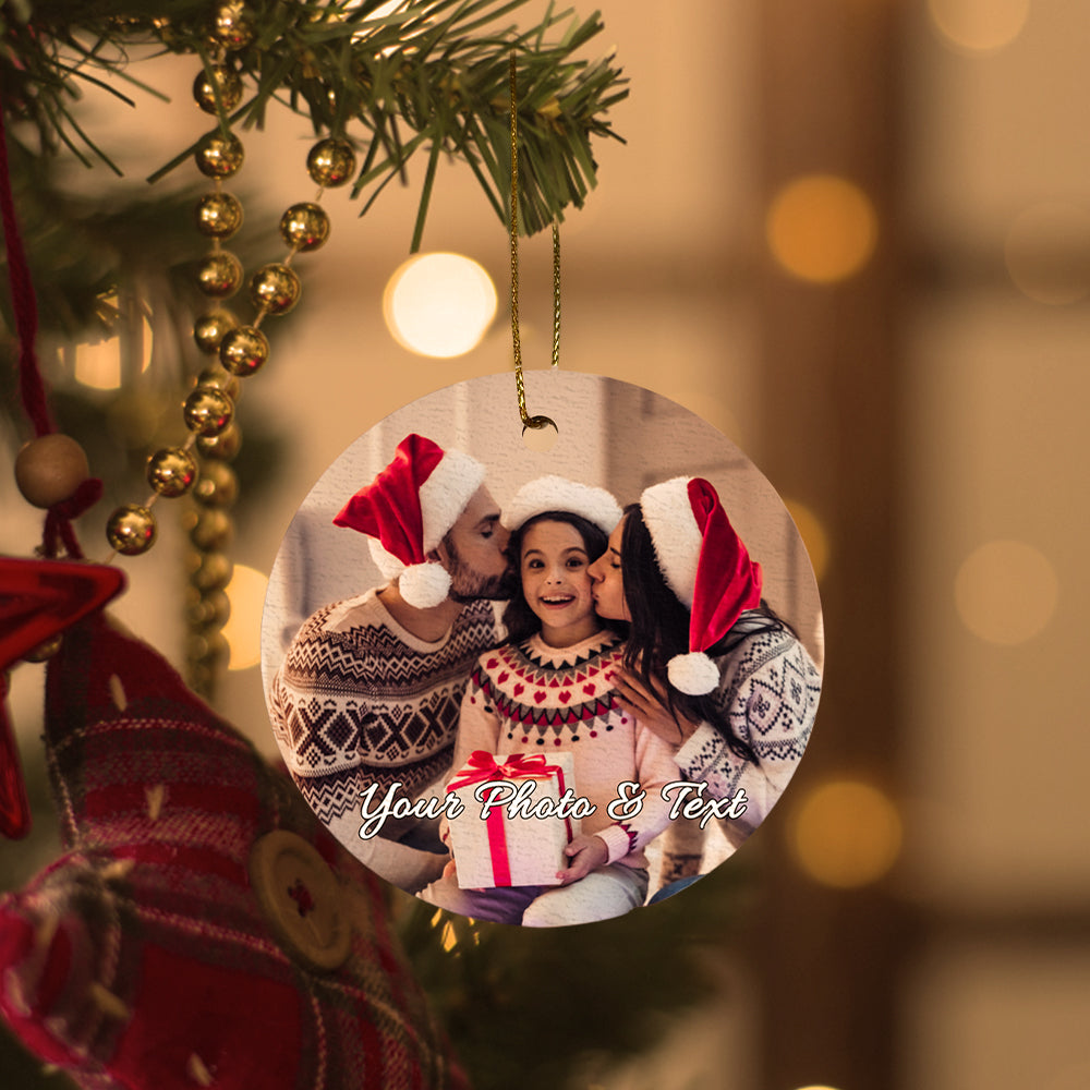 Personalized Photo Christmas Ornaments Gift for Family