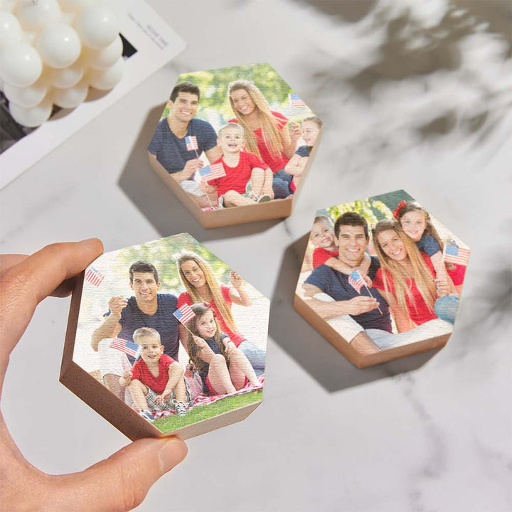 Custom Photo Ornament Hexagon Gallery Wall Photo Wood Gifts