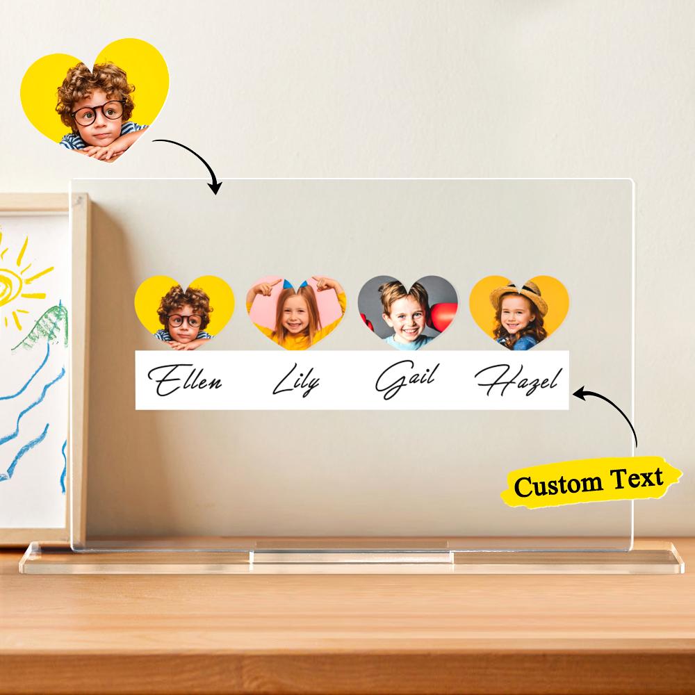 Custom Plaque Acrylic Photo Ornaments Heart-shaped Memorable Gift for Couple