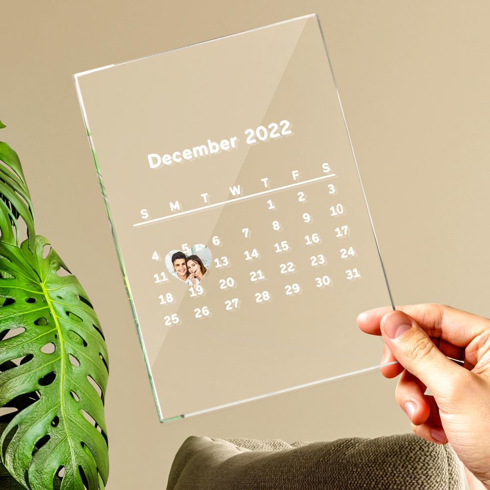 Custom Photo Calendar Acrylic Plaque For Anniversary