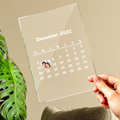 Custom Photo Calendar Acrylic Plaque For Anniversary