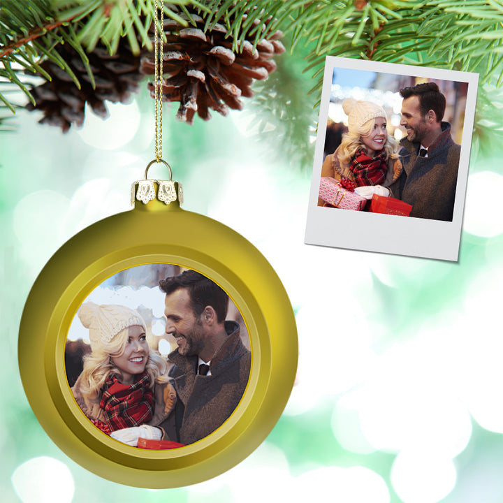 Personalized Photo Christmas Ball Ornament – Custom Holiday Tree Decoration