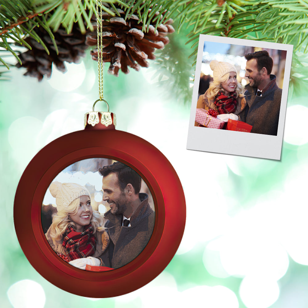 Personalized Photo Christmas Ball Ornament – Custom Holiday Tree Decoration