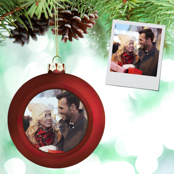 Personalized Photo Christmas Ball Ornament – Custom Holiday Tree Decoration