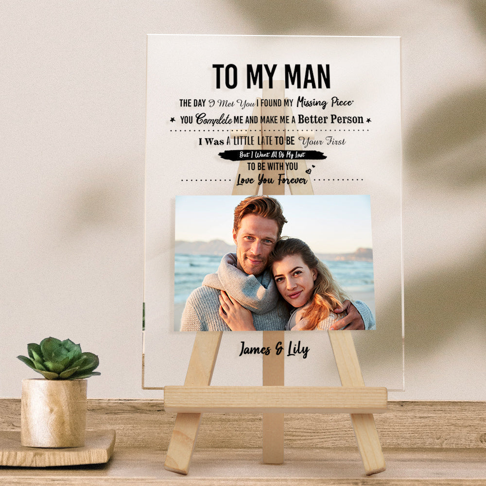 TO MY LOVE - Personalized Photo Plaque Anniversary Gifts For Husband Valentine's Day Gift For Him