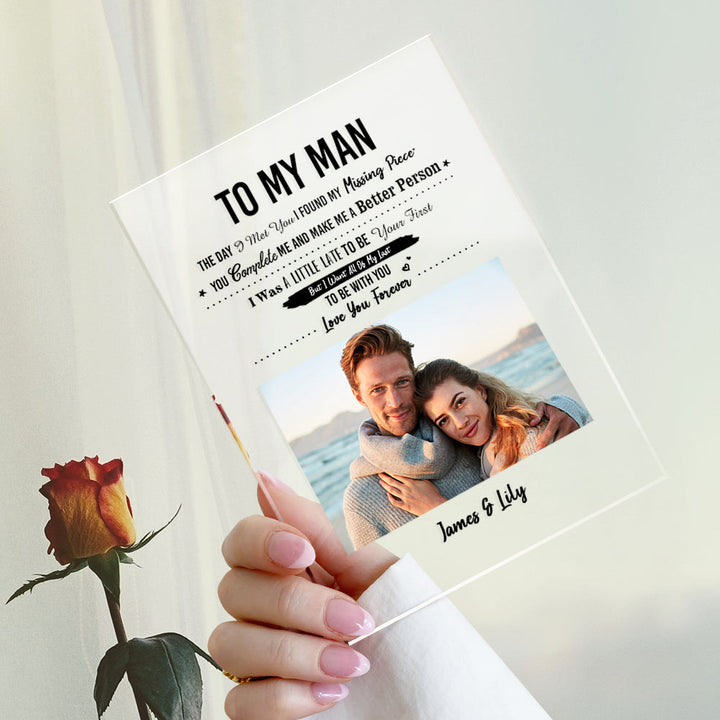 TO MY LOVE - Personalized Photo Plaque Anniversary Gifts For Husband Valentine's Day Gift For Him