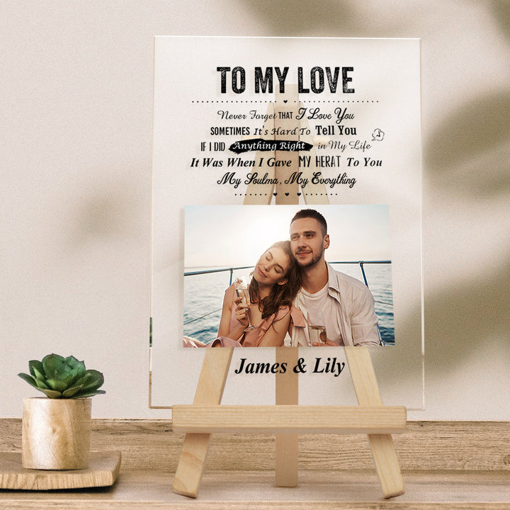 TO MY LOVE - Personalized Photo Plaque Anniversary Gifts For Husband Valentine's Day Gift For Him
