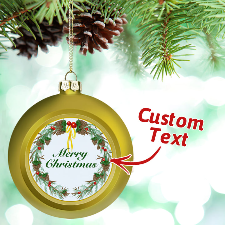 Personalized Text Christmas Ball Ornament – Custom Holiday Tree Decoration