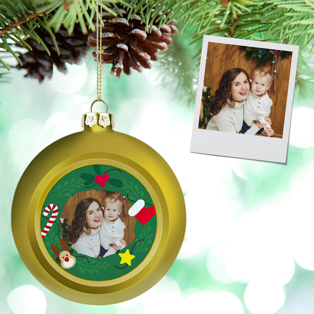 Personalized Photo Christmas-Themed Ornament – Custom Holiday Tree Decoration