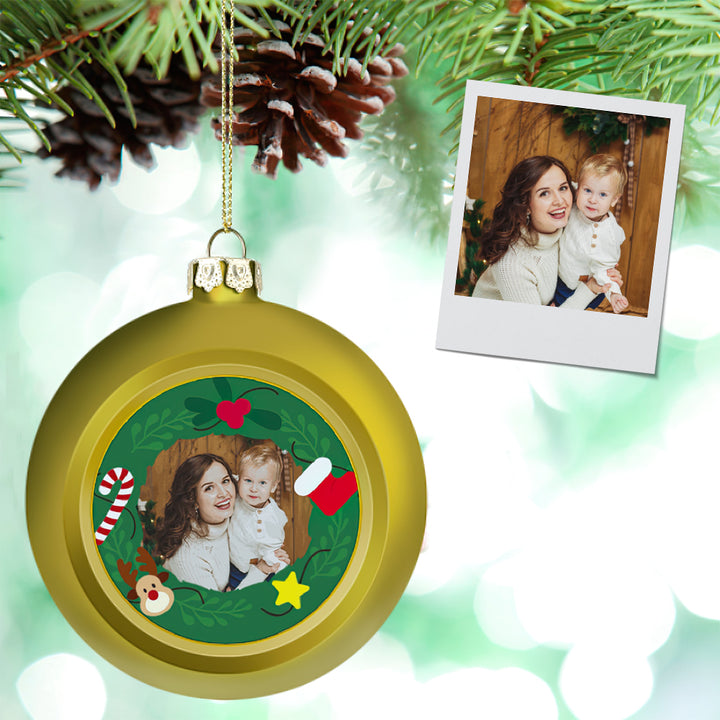 Personalized Photo Christmas-Themed Ornament – Custom Holiday Tree Decoration
