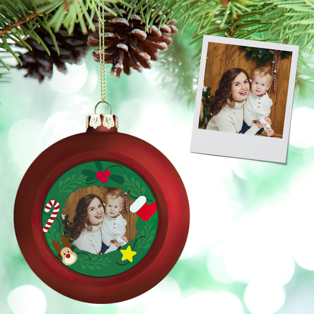 Personalized Photo Christmas-Themed Ornament – Custom Holiday Tree Decoration