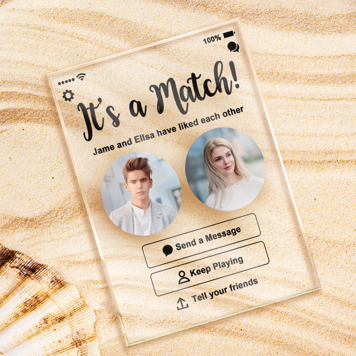 Personalized Perfect Match With Photos Keychain/Plaque/Night Light