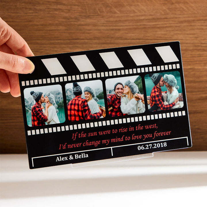 Custom Photo Engraved Ornaments Creative Clapperboard Plaque Couple Gifts