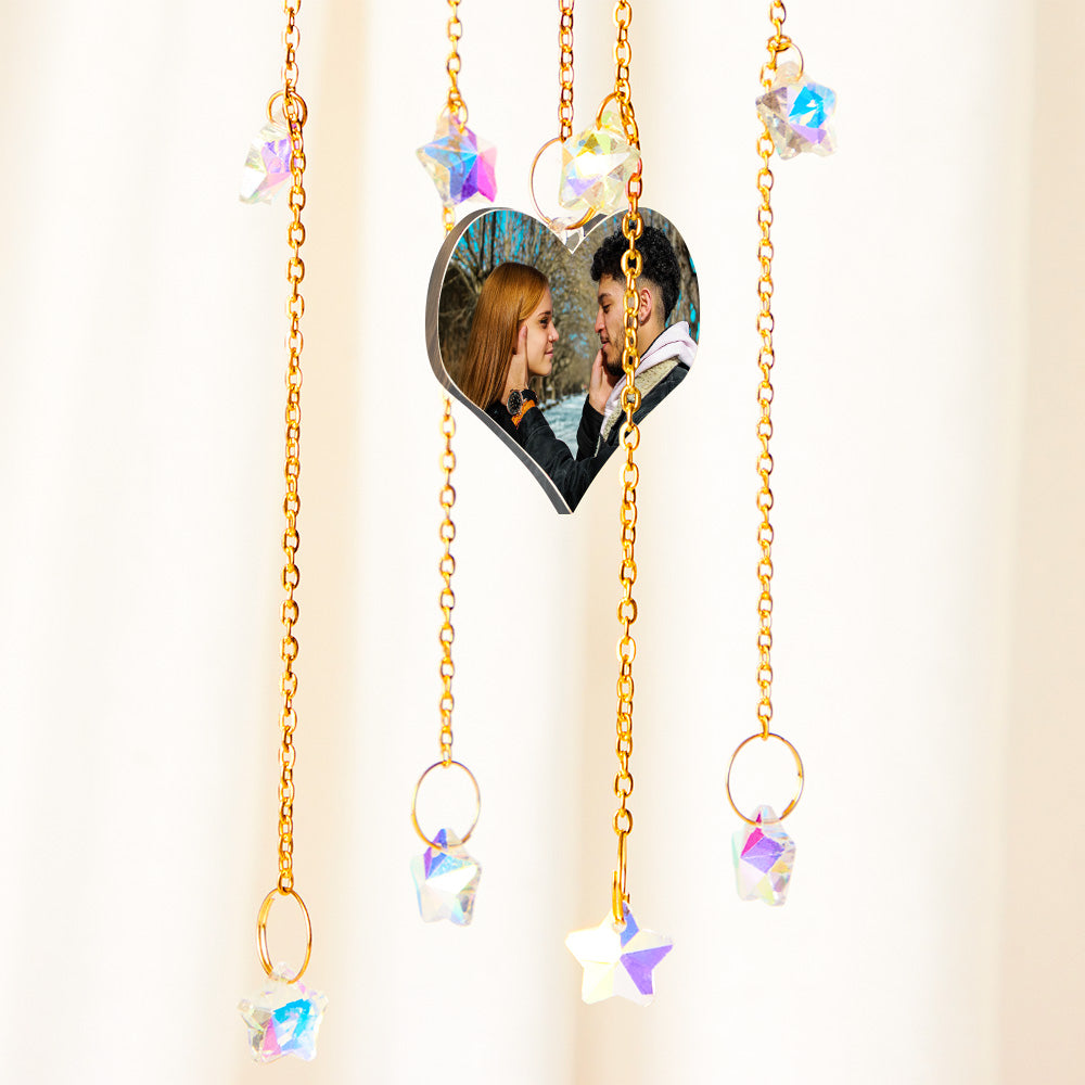 Custom Photo Wind Chimes Colorful Star Pendant Creative Gifts