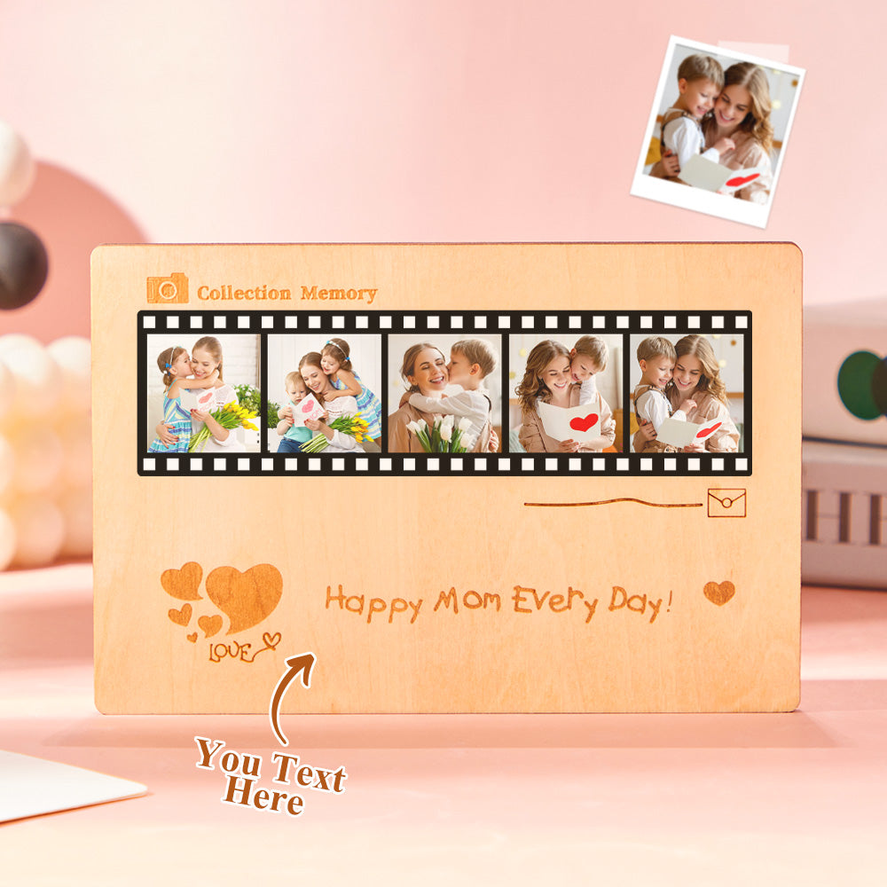 Personalized Photo Film Card Wooden Desktop Decoration Custom Engraved Commemorative Gifts