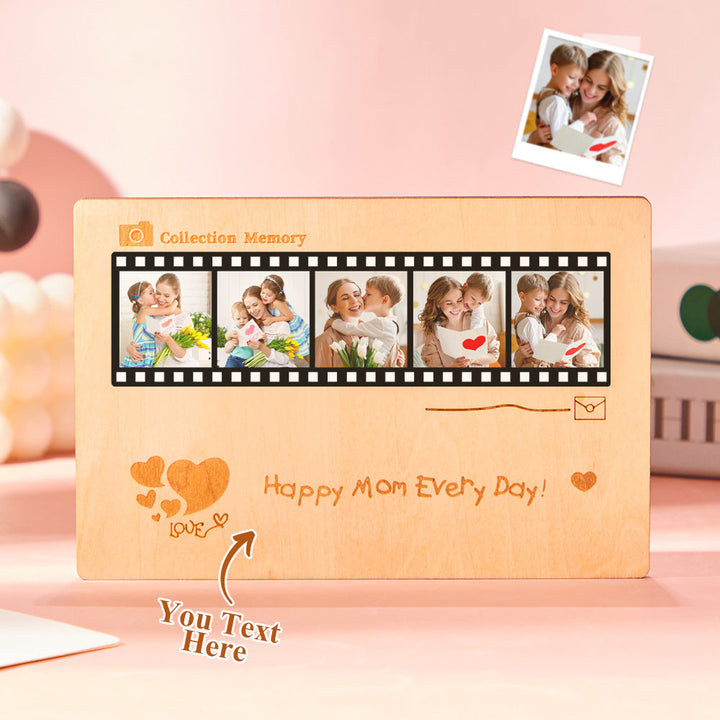 Personalized Photo Film Card Wooden Desktop Decoration Custom Engraved Commemorative Gifts