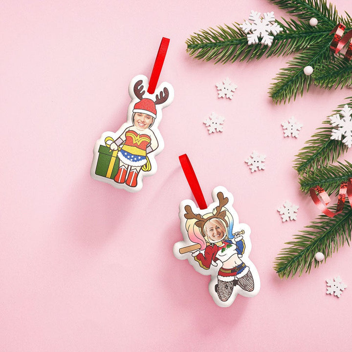 Custom Super Hero Decorations Personalized Face Christmas Hanging Decoration Superhero Decor Set Gifts for Besties