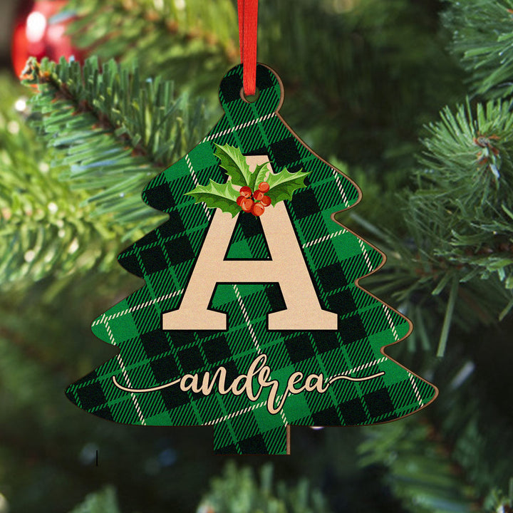 Personalized Christmas Initial Ornaments Custom Name Christmas Wood Ornament Decorations Gifts