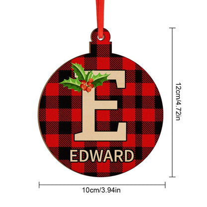 Personalized Christmas Initial Ornaments Custom Name Christmas Wood Ornament Decorations Gifts